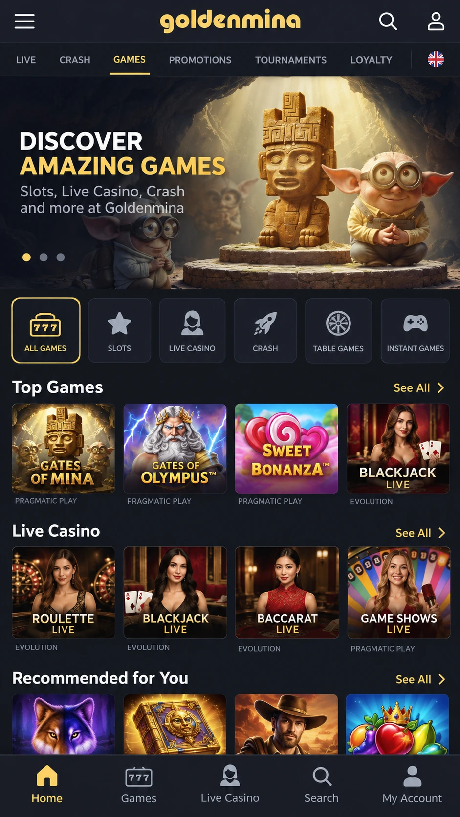 Scarica l'app di Goldenmina Casino